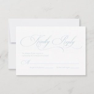 Hellblaue Monogramm-Hochzeits-RSVP-Karte RSVP Karte