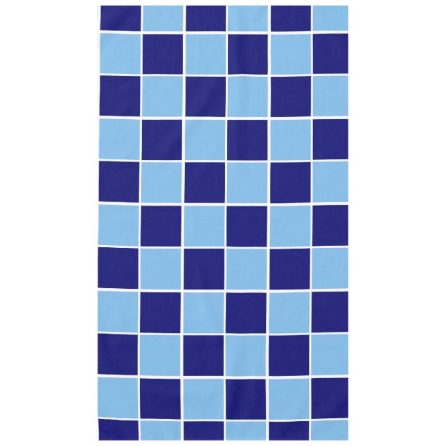 Hellblaue, navy und weiße Plätze Tischdecke (Vorderseite)
