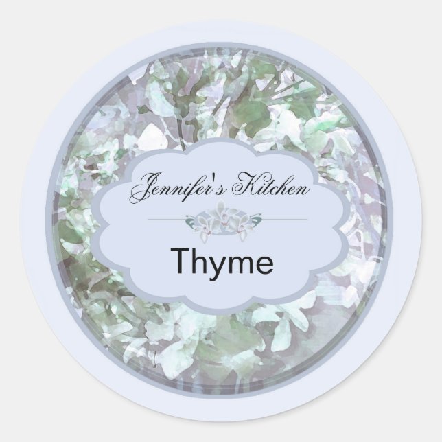 hellblaue Orchideen, kleine Krüge-Etiketten 2 Runder Aufkleber (Vorderseite)