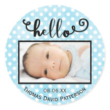 hellblaue Punkte/Foto - Circle Sticker