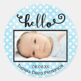 hellblaue Punkte/Foto - Circle Sticker
