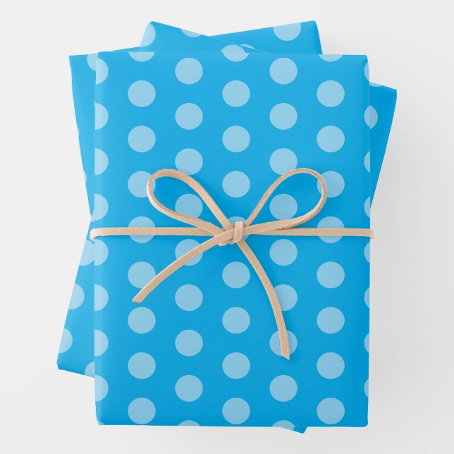Hellblaue Punkte  Geschenkpapier Set (Beispiel)