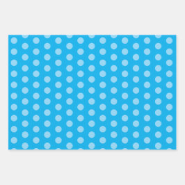 Hellblaue Punkte  Geschenkpapier Set