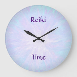 Hellblaue Reiki Zeit Große Wanduhr