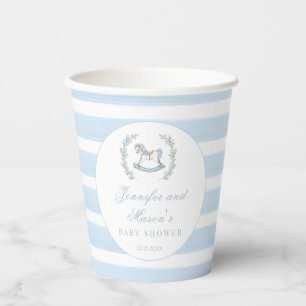 Hellblaue Rockpferde Boho Boy Boy Dusche Pappbecher