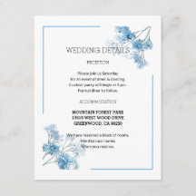 Hellblaue romantische Aquarell-Blumenhochzeit 