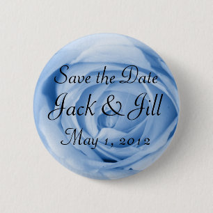 Hellblaue Rose Button