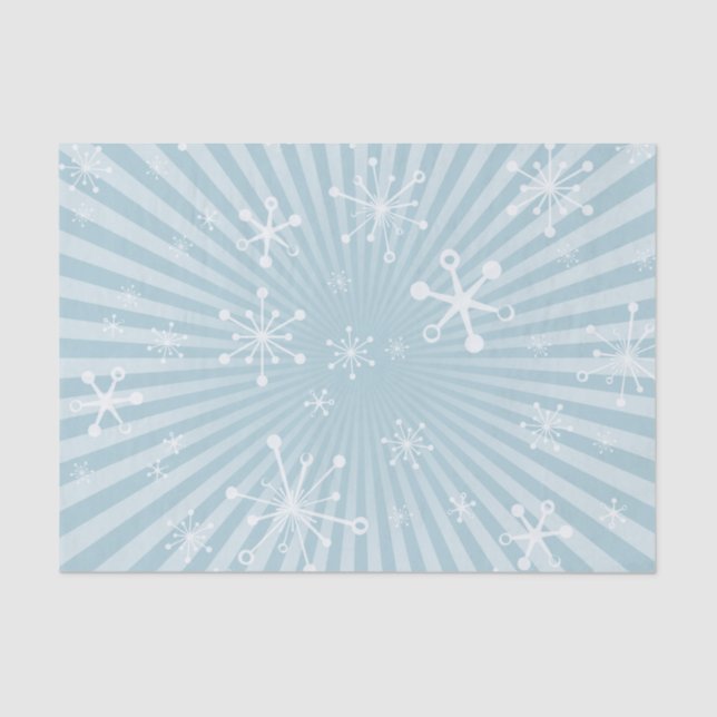 Hellblaue Schneeflocken - Gewebepapier Seidenpapier (Vorderseite)