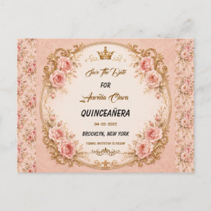 Hellblaue Silber-Prinzessin-Quinceanera-Geburtstag Ankündigungspostkarte