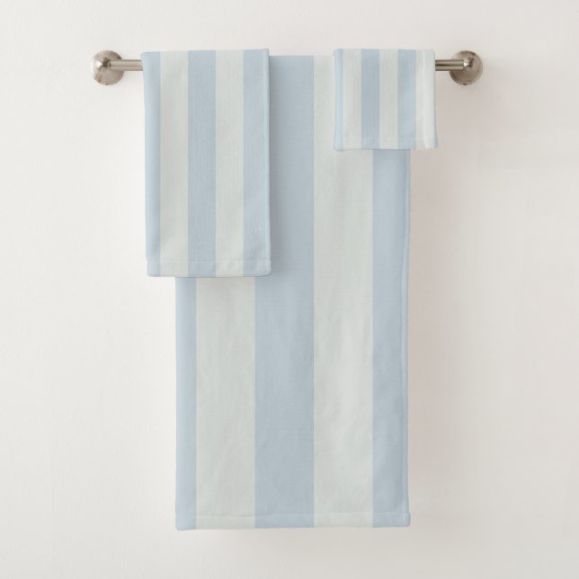 Hellblaue Streifen Badhandtuch Set (Insitu)