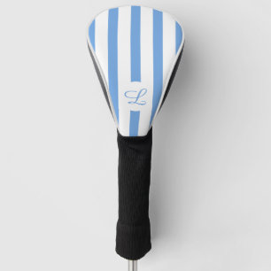 Hellblaue Streifen Moderne Monogram Girl Golf Headcover