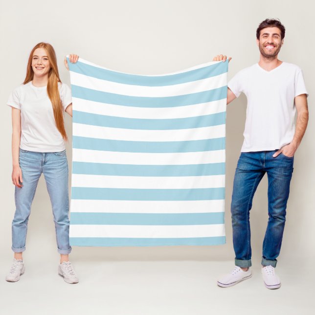Hellblaue Streifen Urlaub Sommerpastel Fleecedecke (Beispiel)