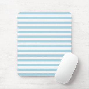 Hellblaue Streifen Urlaub Sommerpastel Mousepad