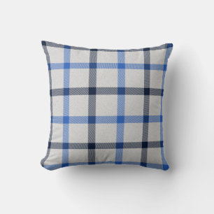 Hellblaue Tartan kariertes Schachbrettmuster Landv Kissen