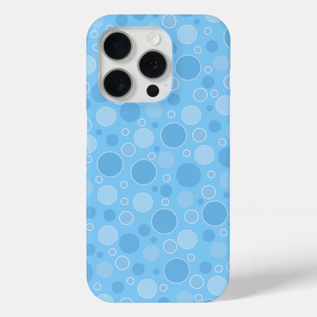 hellblaue Töne mit Polka-Punkten im Retro-Stil der Case-Mate iPhone Hülle (Rückseite)