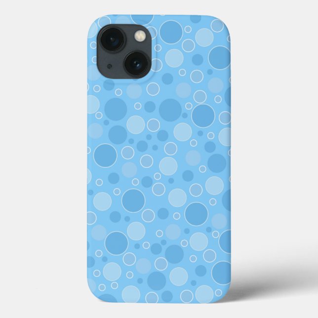 hellblaue Töne mit Polka-Punkten im Retro-Stil der Case-Mate iPhone Hülle (Rückseite)