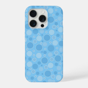hellblaue Töne mit Polka-Punkten im Retro-Stil der iPhone 15 Pro Hülle