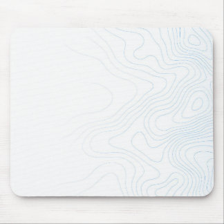Hellblaue topografische Höhenlinien-Mauspad Mousepad