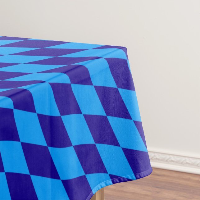 Hellblaue und dunkelblaue Harlekin-Diamantenkontro Tischdecke (Von Creator hochgeladen)