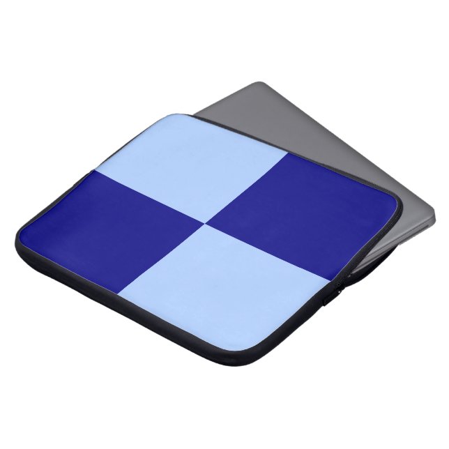 Hellblaue und dunkelblaue Rechtecke Laptopschutzhülle (Vorne Oben)