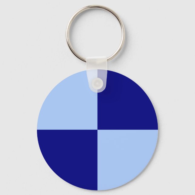 Hellblaue und dunkelblaue Rechtecke Schlüsselanhänger (Vorderseite)