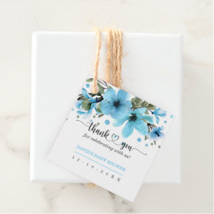 Hellblaue und goldene Aquarellfarben Baby Fevor Ta Geschenkanhänger