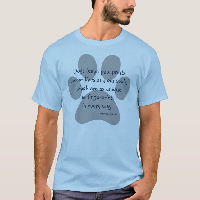 Hellblaue und graue T - Shirt-Hunde verlassen T-Shirt (Vorderseite)