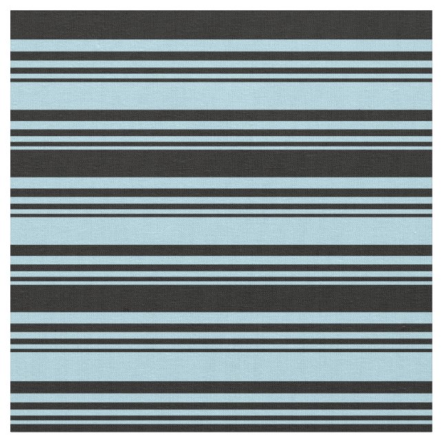 Hellblaue und schwarze farbige Linien Stoff (Nahaufnahme)