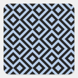 Hellblaue und schwarze Windung Quadratischer Aufkleber