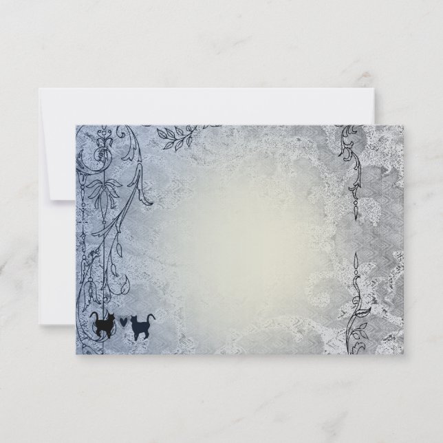 Hellblaue Vintage schäbige Garten-Katzenebene Dankeskarte (Vorderseite)
