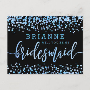 Hellblaue Wasserfarbe wirst du meine Bridesmaid se Einladung