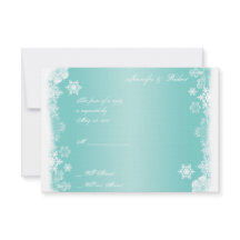 Hellblaue weiße Schneeflocke Hochzeitskarte