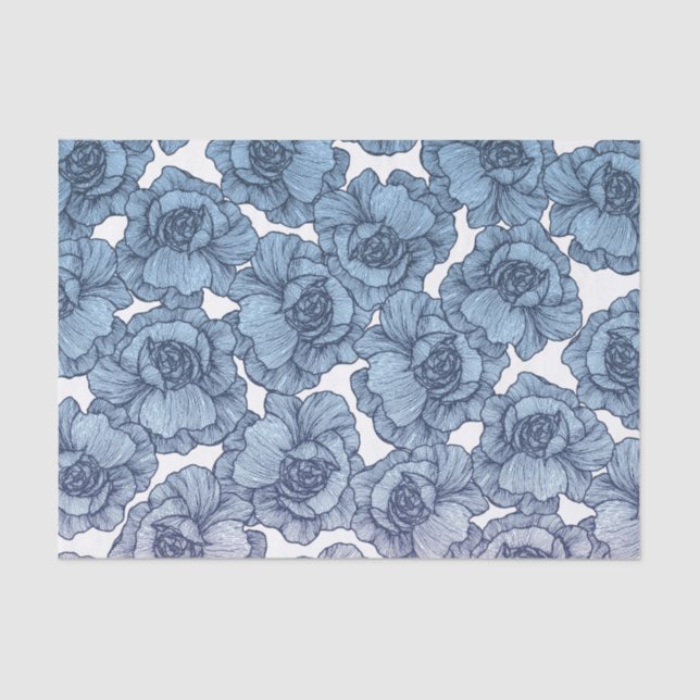 Hellblaue weiße und schwarze moderne Linie Seidenpapier (Vorderseite)