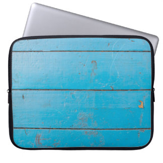 Hellblauer Aquamarine Vintages Holzstaub Laptopschutzhülle