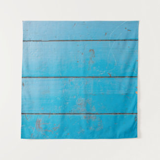 Hellblauer Aquamarine Vintages Holzstaub Wandteppich