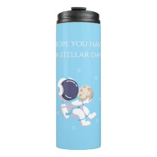 Hellblauer Astronaut - Thermobecher Thermosbecher