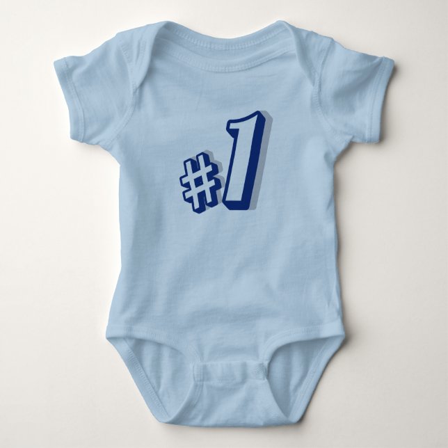 Hellblauer Babybodyanzug zum ersten Geburtstag #1 Baby Strampler (Vorderseite)