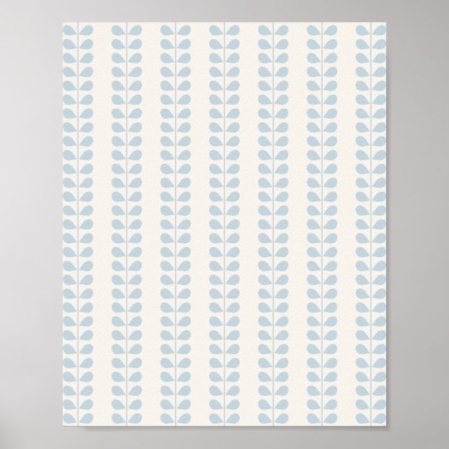 Hellblauer Blattstreifen Poster (Vorne)