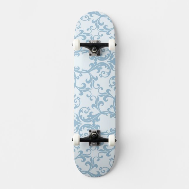Hellblauer Damast Skateboard (Vorderseite)