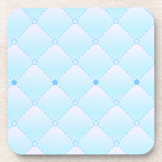 Hellblauer Diamant-Muster-Deko-Set für Getränke Getränkeuntersetzer (Vorderseite)