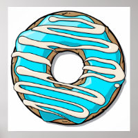 Hellblauer Donut mit Icing