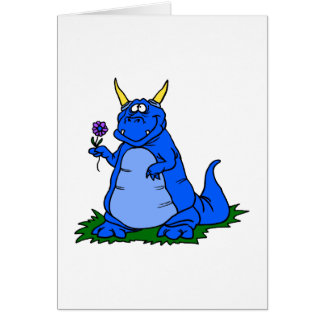 Hellblauer Drache mit Blume