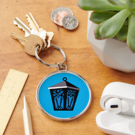 Hellblauer Eulenlaternen-Schlüsselanhänger Schlüsselanhänger