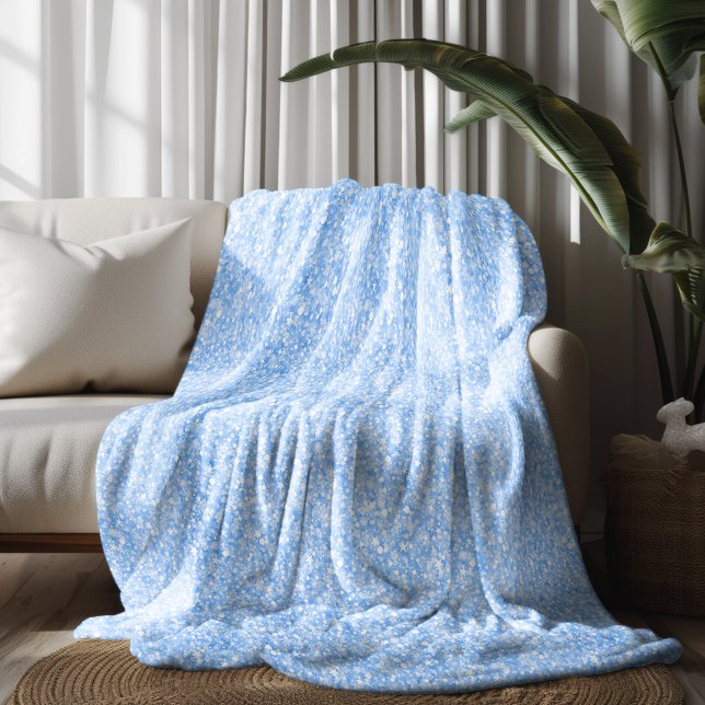 Hellblauer falscher Glitter und Glanz Fleecedecke (Von Creator hochgeladen)