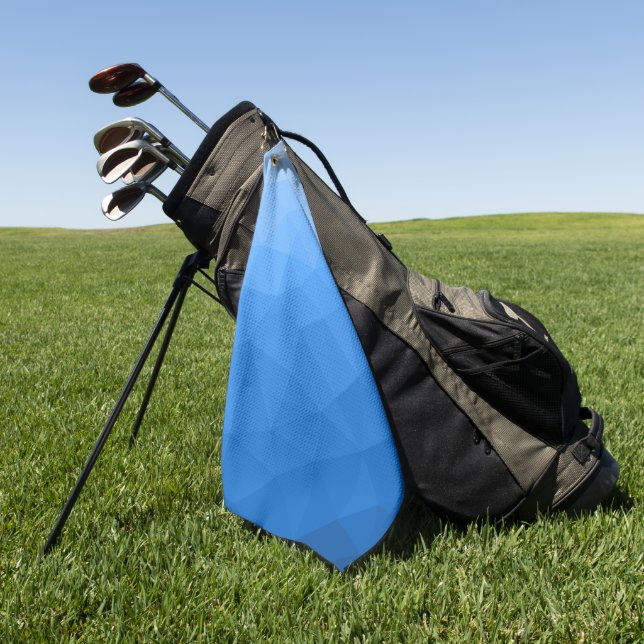 Hellblauer Farbverlauf geometrisches Netz Muster Golfhandtuch (Gras)