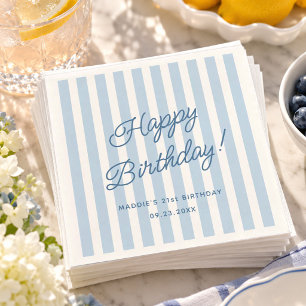 Hellblauer Geburtstag Coastal Chic Benutzerdefinie Serviette