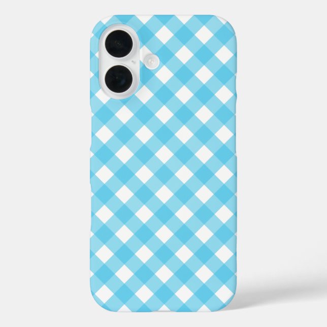 Hellblauer Gingham Case-Mate iPhone Hülle (Rückseite)