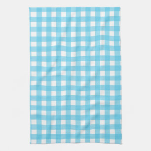 Hellblauer Gingham Geschirrtuch