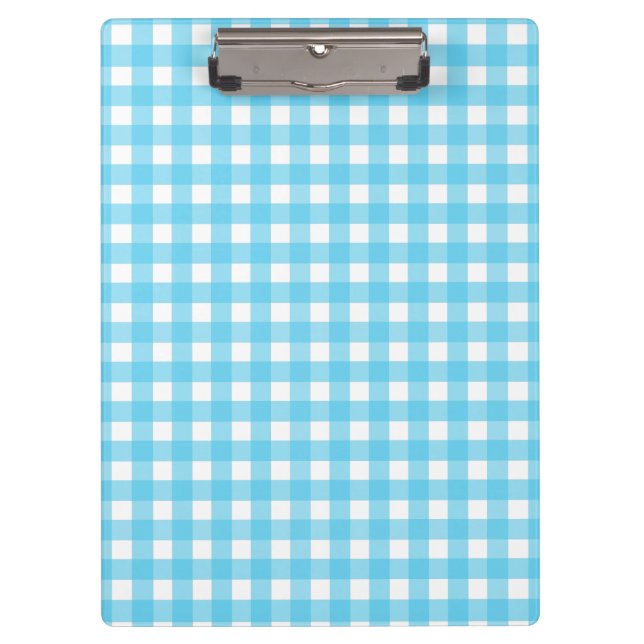 Hellblauer Gingham Klemmbrett (Vorderseite)