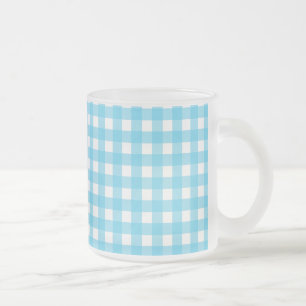 Hellblauer Gingham Mattglastasse